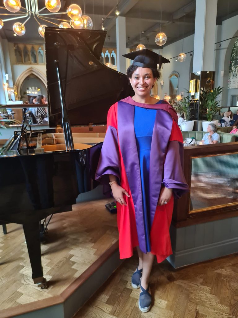 Chantelle in her graduation robes