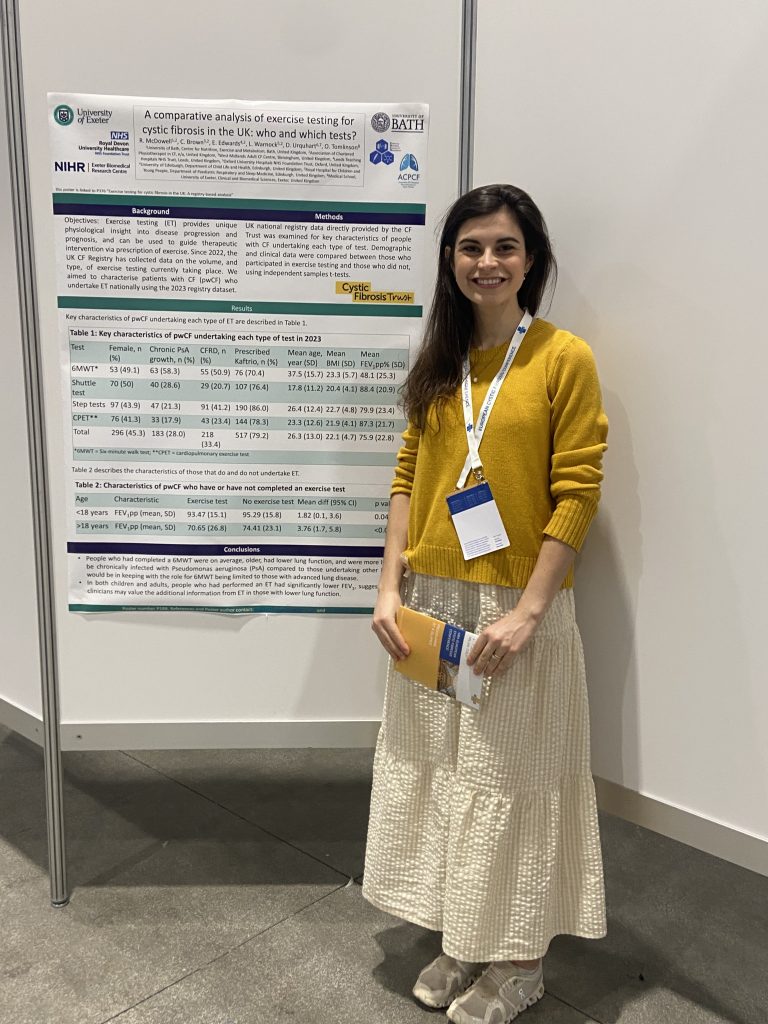 Rachel with her poster at the European Cystic Fibrosis Conference 2025